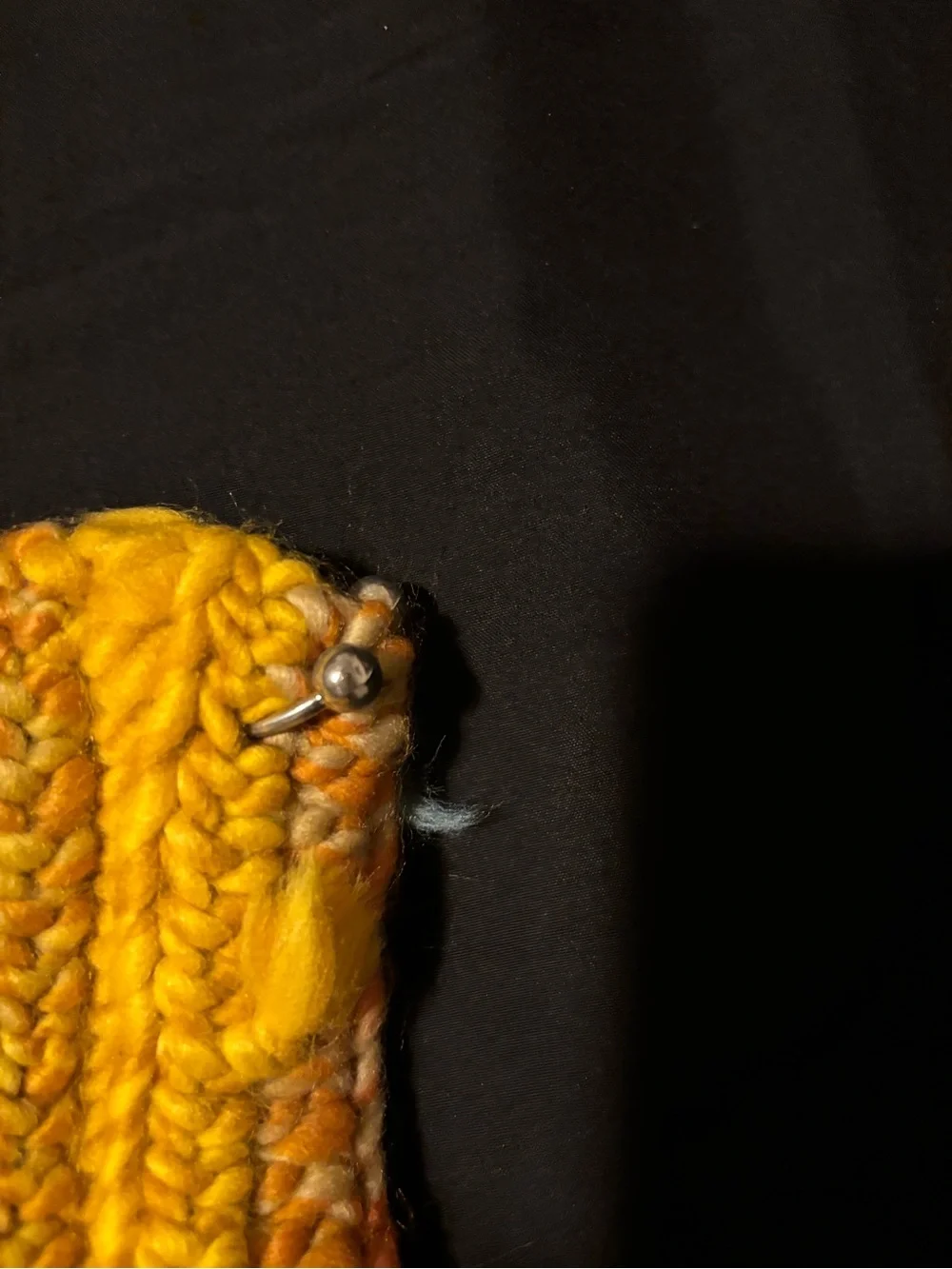 Hand-Knit Chunky Yellow Multicolor Sweater hat